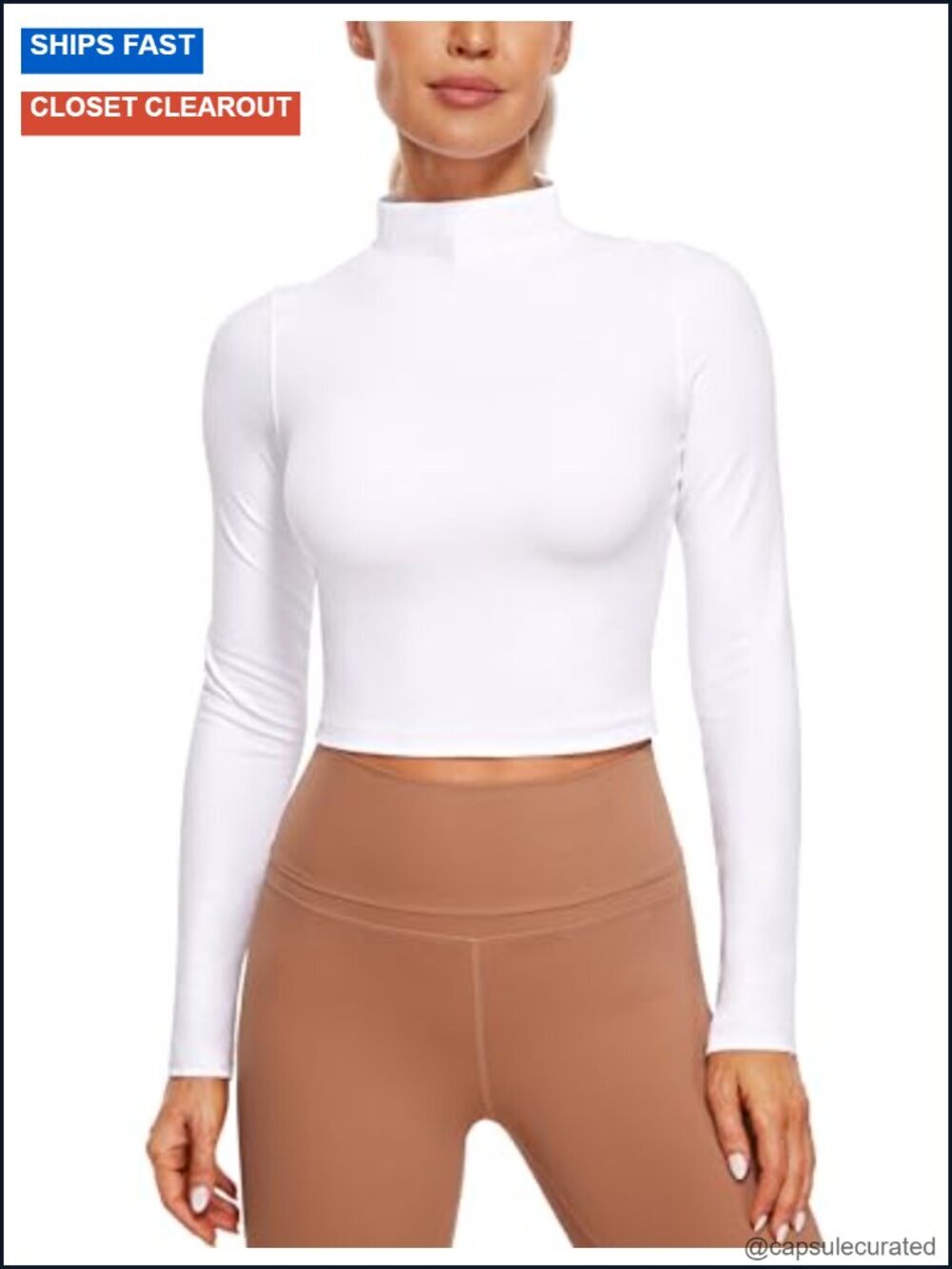 Butterluxe Mock Neck Crop Top - Extremely Soft, Slim Fit, Long Sleeve Yoga Top